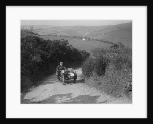 497 cc Ariel and sidecar of R Newman at the MCC Lands End Trial, Beggars Roost, Devon, 1936 by Bill Brunell