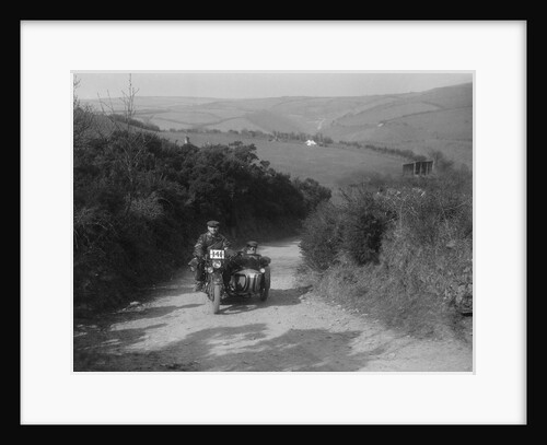 499 cc Rudge-Whitworth and sidecar of E Travers, MCC Lands End Trial, Beggars Roost, Devon, 1936 by Bill Brunell
