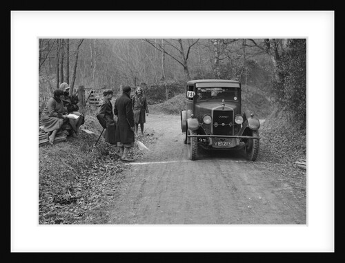 Kittu Brunell watching a Donnet competing in the Sunbeam Motor Car Club Bognor Trial, 1929 by Bill Brunell