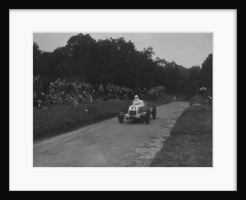 Unidentified open single-seater car competing in the Shelsley Walsh Hillclimb, Worcestershire, 1935 by Bill Brunell