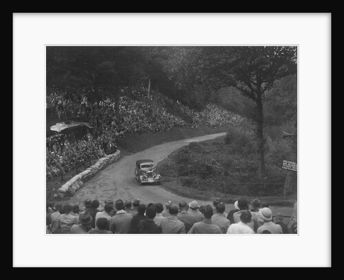 Ford V8 saloon competing in the Shelsley Walsh Hillclimb, Worcestershire, 1935 by Bill Brunell