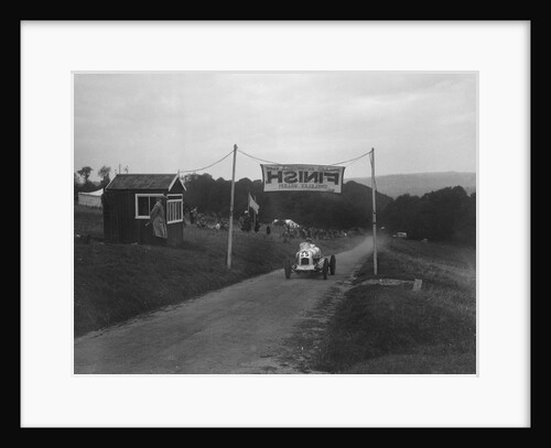 Unidentified offset single-seater car finishing the Shelsley Walsh Hillclimb, Worcestershire, 1935 by Bill Brunell