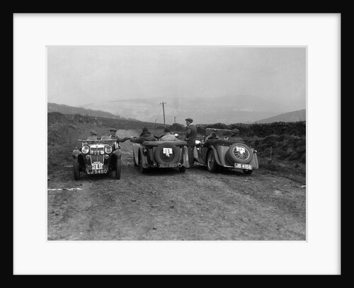 MG F type, Wolseley Hornet and MG Magnette at the Sunbac Inter-Club Team Trial, 1935 by Bill Brunell