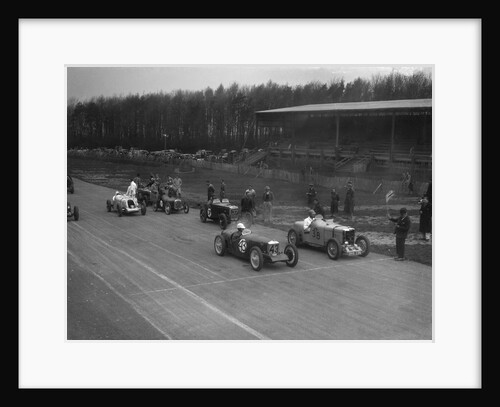 Riley Brooklands of H Hodgson and MG Magnette of H Levy, Donington Park, Leicestershire, 1935 by Bill Brunell