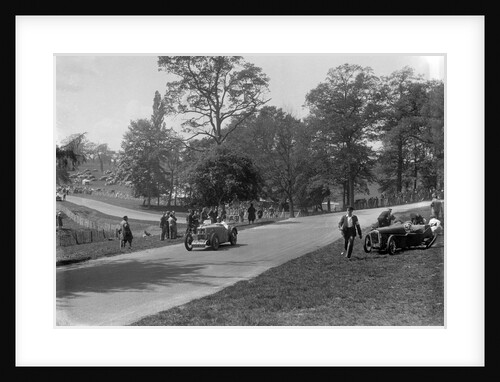 MG J2 passing the crashed Austin 7 of B Sparrow, Donington Park Race Meeting, Leicestershire, 1933 by Bill Brunell