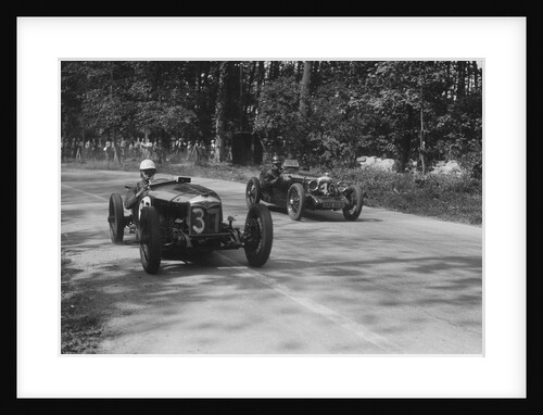 Two Riley Brooklands racing at Donington Park, Leicestershire, 1930s by Bill Brunell