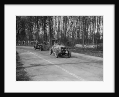 MG Magnette leading a Frazer-Nash Shelsley at Donington Park, Leicestershire, 1930s by Bill Brunell