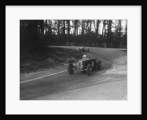 Bugatti Type 35B of Jock Leith leading a Riley Brooklands at Donington Park, Leicestershire, 1935 by Bill Brunell