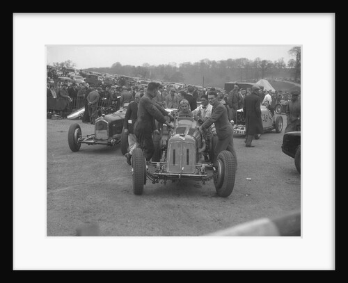 Dick Seaman's ERA, Dick Shuttleworth's Alfa Romeo and a MG Magnette at Donington Park, 1935 by Bill Brunell