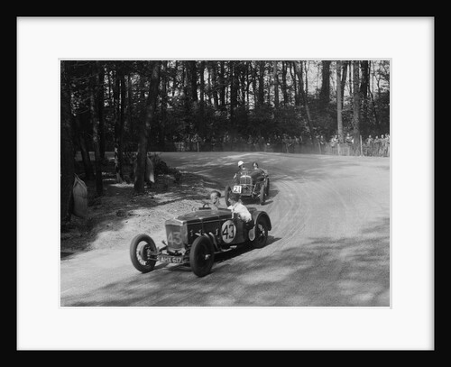 Frazer-Nash TT replica leading a Wolseley Hornet at Donington Park, Leicestershire, 1930s by Bill Brunell