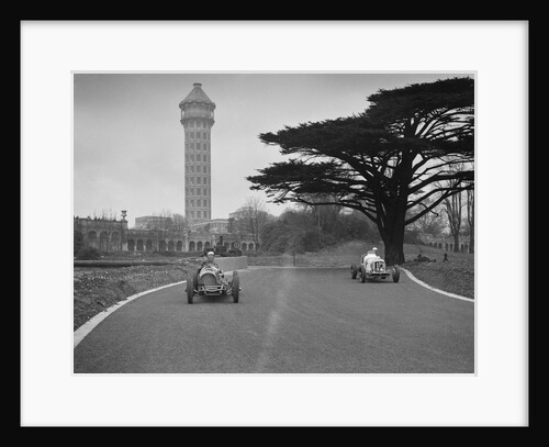 Riley of AD Whitworth and ERA of Arthur Dobson racing at Crystal Palace, London, 1939 by Bill Brunell