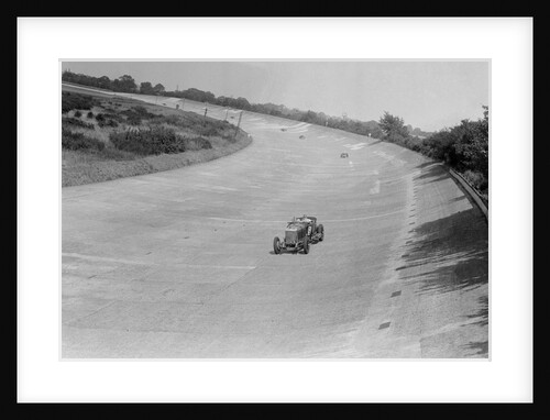 GL Baker's Minerva on Byfleet Banking, BARC meeting, Brooklands, Surrey, 1933 by Bill Brunell