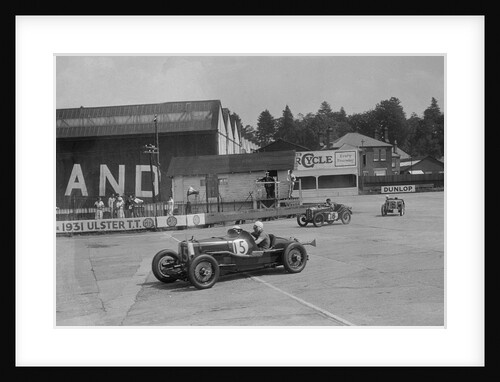 Aston Martin, Austin Ulster TT car and Austin 7, BARC meeting, Brooklands, Surrey, 1933 by Bill Brunell
