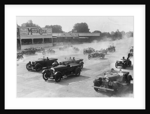 Talbot 105 tourer, Bentley and Lagonda racing at a MCC meeting, Brooklands, Surrey, 1933 by Bill Brunell