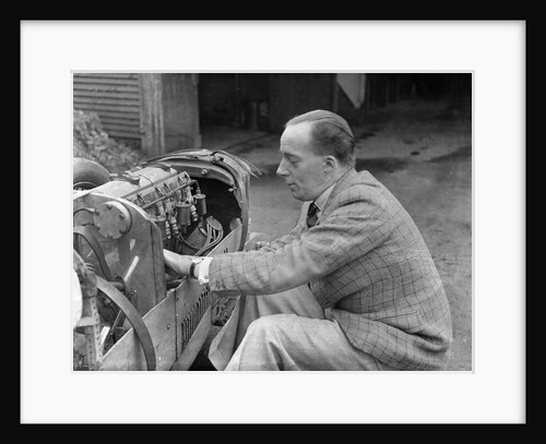 Charles Mortimer working on the engine of a MG KN Special, c1930s by Bill Brunell