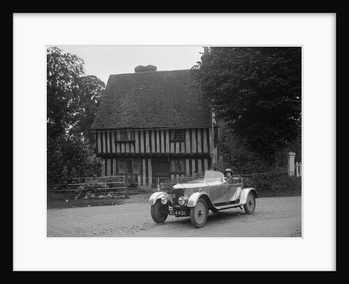 Two women in a AC motor car in front of a Tudor house, c1930s by Bill Brunell