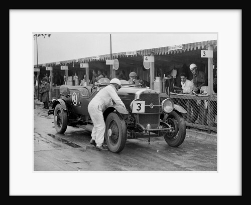 Studebaker of A Hollidge and GAW Laird in the pits at the JCC Double Twelve Race, Brooklands, 1929 by Bill Brunell