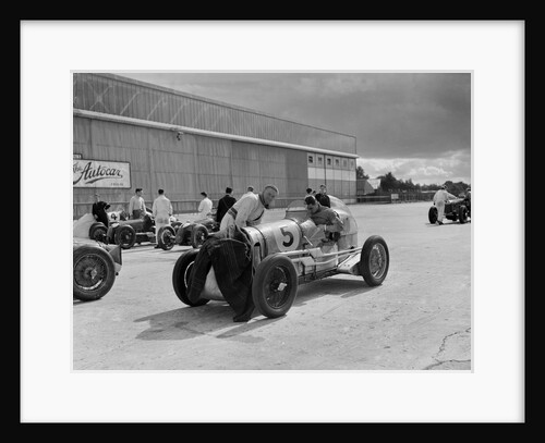 Cars of George Harvey-Noble, Charles Goodacre and Bert Hadley, BRDC 500 Mile Race, Brooklands, 1937 by Bill Brunell