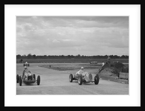 Two MGs racing at Brooklands, Surrey, c1930s by Bill Brunell