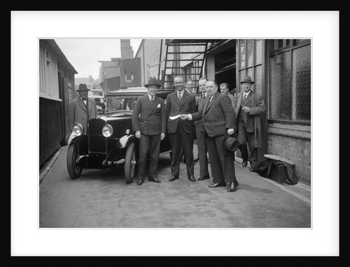 Group of men with a Triumph Super Seven, c1930(?) by Bill Brunell