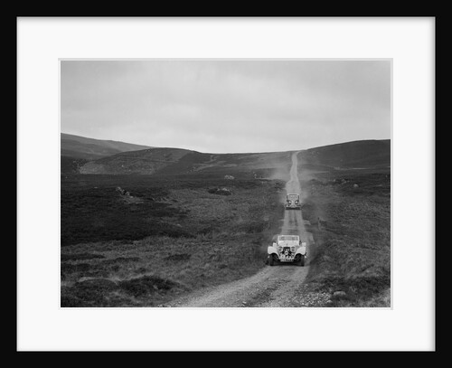 SS Jaguar 100 open 2-seater and Humber saloon competing in the RSAC Scottish Rally, 1939 by Bill Brunell