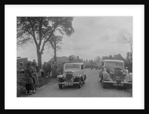 Austin sports saloon of Mrs MS Flewitt and Rolls-Royce saloon at the RSAC Scottish Rally, 1934 by Bill Brunell