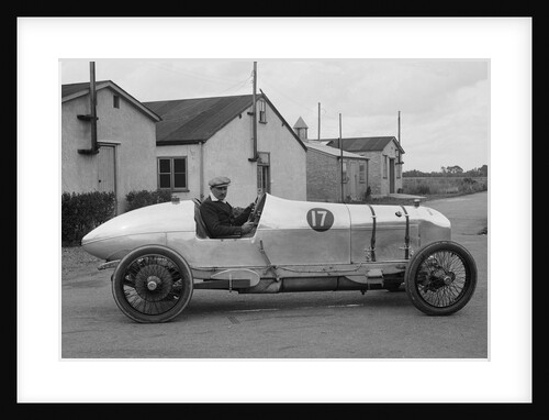 AG Miller in his Wolseley single-seater racer at Brooklands, Surrey, 1920s by Bill Brunell