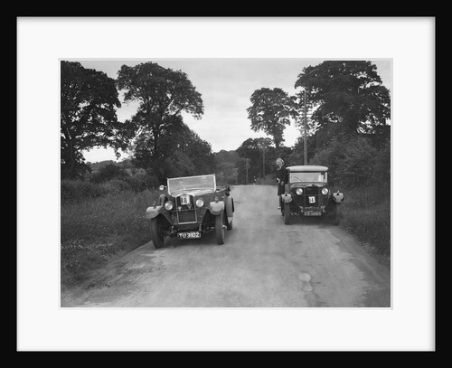 Talbot 18/55 4-seater and Kitty Brunell's Talbot 14/45 saloon at the JCC Inter-Centre Rally, 1932 by Bill Brunell