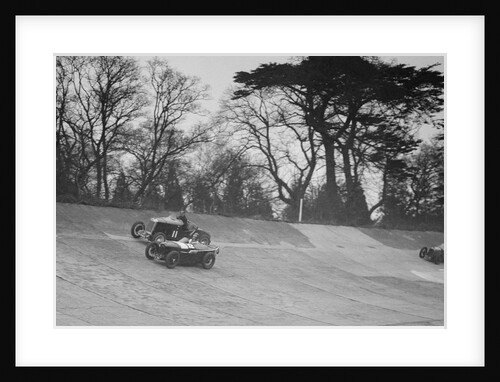 Lea-Francis Hyper of AS Llewellyn and Amilcar of Major A Gardner, BARC meeting, Brooklands, 1930 by Bill Brunell