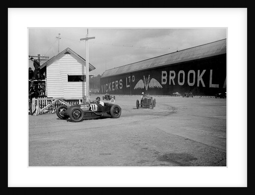 Talbot Special of Henry Segrave leading a Bugatti, JCC 200 Mile Race, Brooklands, 1926 by Bill Brunell
