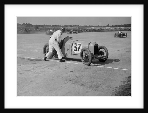 Charles Martin restarting his Amilcar after skidding, JCC 200 Mile Race, Brooklands, 1926 by Bill Brunell
