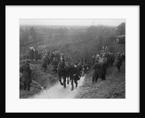 Horse towing a car up Ibberton Hill, Dorset, MCC Exeter Trial, 1930 by Bill Brunell