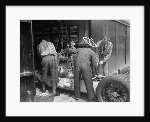 Working on Raymond Mays' Vauxhall-Villiers, c1930s by Bill Brunell