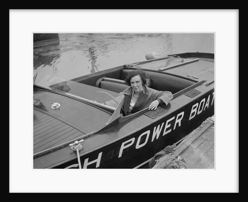Kitty Brunell in a British Power Boat Company launch, Hythe, Hampshire, 1927 by Bill Brunell