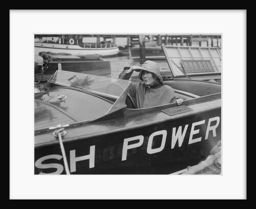 Kitty Brunell in a British Power Boat Company launch, Hythe, Hampshire, 1927 by Bill Brunell