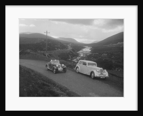 Frazer-Nash BMW 319/55 of E Violet Watson passing Bill Brunell's Standard, Scottish Rally, 1938 by Bill Brunell