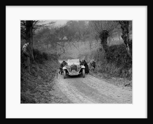 Alfa Romeo of KD Evans getting a push at the NWLMC London-Gloucester Trial, 1931 by Bill Brunell