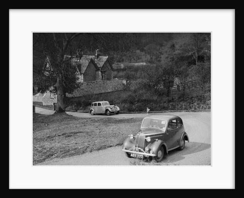 Vauxhall 10 of Miss IM Burton amd Rover of CG Dunham competing in the RAC Rally, 1939 by Bill Brunell