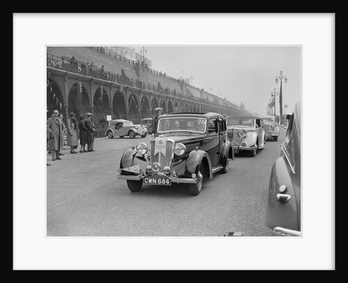 Riley 4-door saloon of AS Bassett at the RAC Rally, Madeira Drive, Brighton, 1939 by Bill Brunell