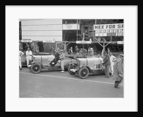 Two Talbot 90s in the pits at the Irish Grand Prix, Phoenix Park, Dublin, 1930 by Bill Brunell