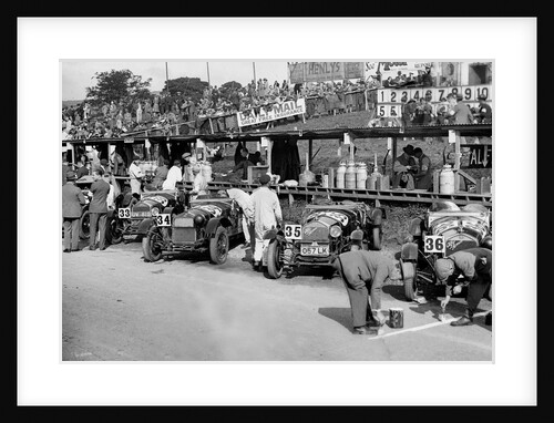 Alfa Romeos in the pits at the RAC TT Race, Ards Circuit, Belfast, 1929 by Bill Brunell