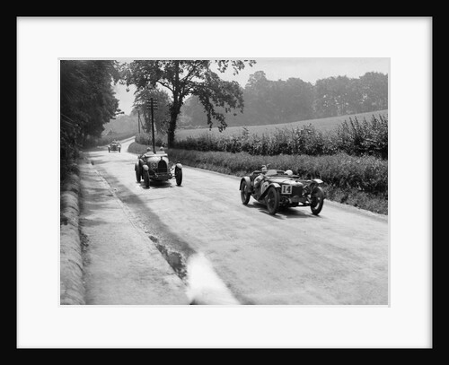 Riley 9 Brooklands of E Maclure and Bugatti Type 43 of JF Field, RAC TT, Ards Circuit, Belfast, 1929 by Bill Brunell
