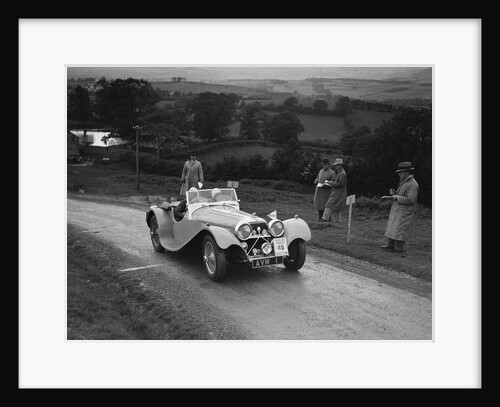 Jaguar SS 100 of Mrs V Hetherington competing in the South Wales Auto Club Welsh Rally, 1937 by Bill Brunell