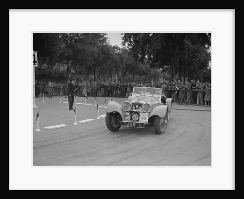 Jaguar SS 100 of Mrs V Hetherington competing in the South Wales Auto Club Welsh Rally, 1937 by Bill Brunell