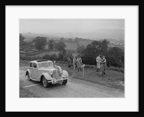 Jaguar SS saloon of N Howfield competing in the South Wales Auto Club Welsh Rally, 1937 by Bill Brunell