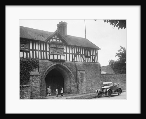 Singer 10 hp open 2-seater by the gatehouse of Stokesay Castle, Shropshire, 1920s by Bill Brunell