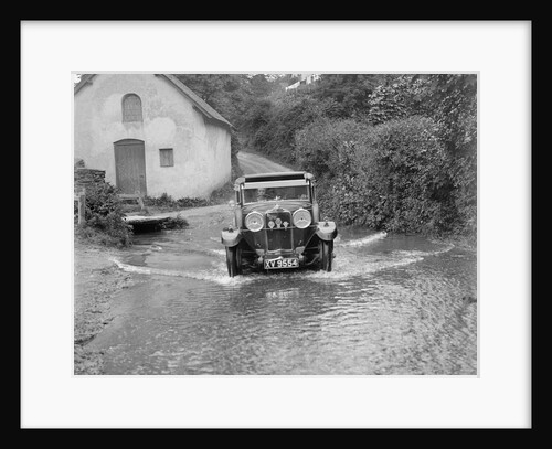 Kitty Brunell fording the River Exe in a Talbot 14/45 sportsman's coupe, Winsfors, Somerset, c1930s by Bill Brunell