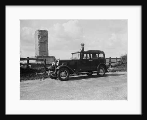 Standard Sixteen saloon beside the Cricket Monument, Hambledon, Hampshire, 1930s by Bill Brunell