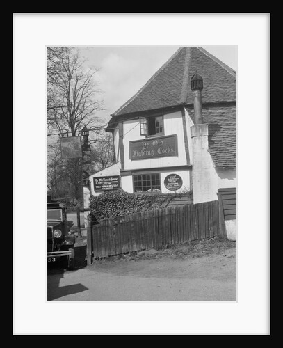 Kitty Brunell's Standard 16 outside Ye Olde Fighting Cocks inn, St Albans, Hertfordshire, 1930s by Bill Brunell