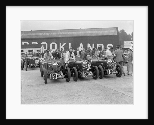 Three MG Magnas at the LCC Relay Grand Prix, Brooklands, Surrey, 1933 by Bill Brunell
